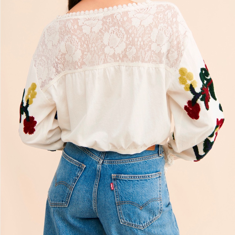 Meadows embroidered top